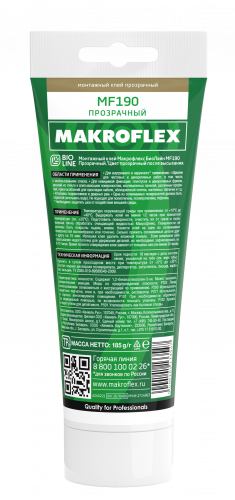 2670486  Жидкие гвозди MAKROFLEX 2670486 Bio Line MF190 Ультрасильный прозрачный 185г (Б0057167) фото 2