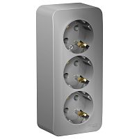 Розетка 3-м О/У BLANCA 16А IP20 250В с заземл. без защ. шторок с изолир. пластиной алюм. Systeme Electric BLNRA010313 (1/5/10)