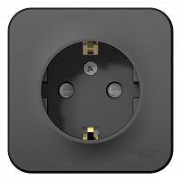 Розетка 1-м О/У BLANCA 16А IP20 250В с заземл. защ. шторки с изолир. пластиной антрацит Systeme Electric BLNRA011116 (1/12/24)