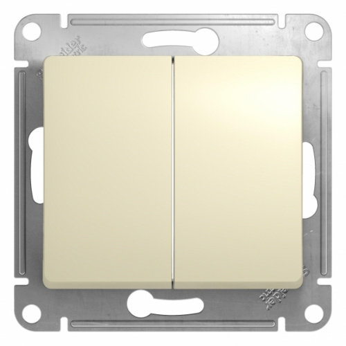 Механизм переключателя проходного 2-кл. С/У GLOSSA 10А IP20 (сх. 6/2) 10AX механизм беж. Systeme Electric GSL000265 (1/20/160)