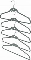 Набор вешалок для одежды DEFENDER HOME CLH-229 серый, крючки, 5 шт, 45 см (1/12) (28229)