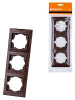 Рамка 3-х постовая вертикальная венге , с/у, "Лама" (15/180) TDM (SQ1815-0434)