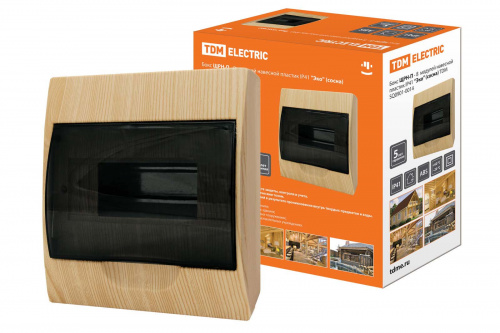 Бокс ЩРН-П-8 модулей навесной пластик IP41 "Эко" (сосна) TDM (1/20) (SQ0901-0014)