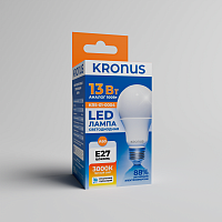 Лампа светодиодная KRONUS A60 груша 13 Вт 220V 3000K E27 тёплый свет (10/100) (KRS-01-0004)