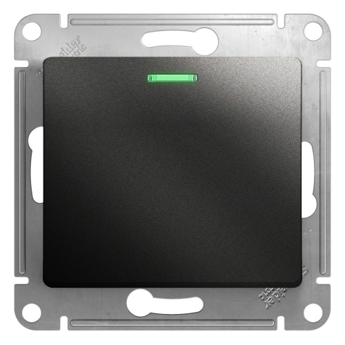 Механизм выключателя 1-кл. С/У GLOSSA 10А IP20 (сх. 1а) 10AX с подсветкой механизм антрацит Systeme Electric GSL000713 (1/20/160)
