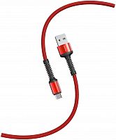 Кабель для зарядки и передачи данных S26 MicroUSB красный, 3 А, QC, нейл.,1 м, Smartbuy (iK-12-S26r)