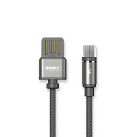Кабель USB - micro USB Remax, RC-095m, Gravity series, 1.0м, круглый, 2.1A, нейлон, цвет: чёрный (6954851280965)