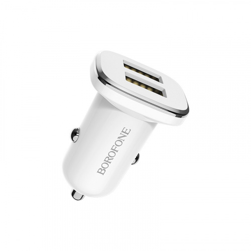 Блок питания автомобильный 2 USB Borofone BZ12, Lasting, 2400mA, пластик, кабель 8 pin, цвет: белый (1/44/176) (6931474708656) фото 6