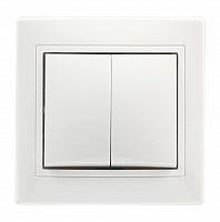 Выключатель SMARTBUY скрытая установка, 2-клавишный 10А белый "Венера" (SBE-01w-10-SW2-0) (1/10)