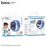 Смарт- часы HOCO Y101 4G, IPS 1.85, пластик, 1GB+16GB, WIFI, bluetooth, поддержка SIM, 680mAh, цвет: синий (1/50) (6942007626439)