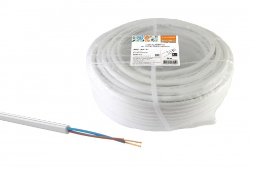 Провод НАРОДНЫЙ ПВСмб 2х0,75 (20м), белый (1/100/100) (SQ0118-0701)