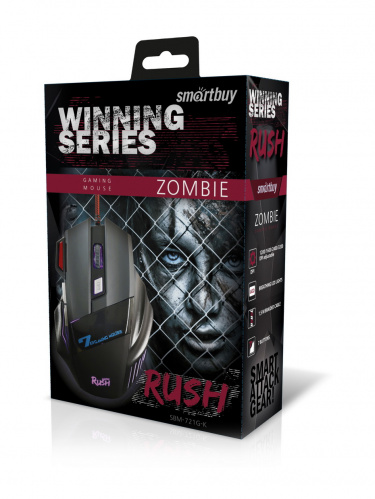Мышь проводная Smartbuy RUSH Zombie (SBM-721G-K), черный (1/40) фото 2