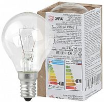 Лампа ЭРА накаливания P45 40Вт Е14 / E14 230В шар прозрачный в гофре (1/100) (Б0039132)