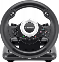 Игровой руль DEFENDER Turbo Pro PC/PS3/PS4/Xbox,10кнопок, черный (1/4) (64291)
