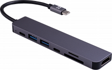 Разветвитель DEFENDER HB-04 Type-C, разъемы: SD/TF/HDMI/USB 3.0/Type-C PD 100W (1/35/280) (83032)