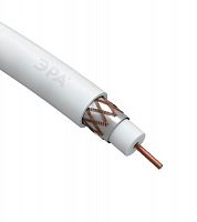 Кабель ЭРА коаксиальный RG-6U, 75 Ом, Cu/(оплётка Cu 64%), PVC, цвет белый, бухта 100 м (4/96) (Б0044603)