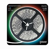 Лента светодиодная GAUSS 5050/60-SMD 14.4W 12V DC RGB (блистер 5м) (312000414)