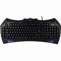 Клавиатура GEMBIRD KB-G100L, USB, синяя подсветка символов, создание макросов, игровая, проводная