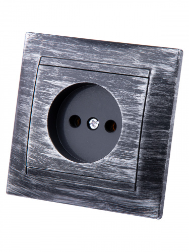 Розетка 2П 10А 250В старинное серебро с/у, "Лама" TDM (10/120) (SQ1815-0663) фото 5