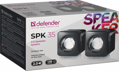 Акустическая 2.0 система DEFENDER SPK-35, USB, черная (1/50) (65635) фото 4