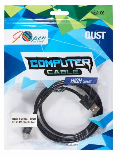 Кабель соединительный USB 2.0 A--> mini-B 5P (1m) iOpen <ACU215A-1M> (1/125) фото 2