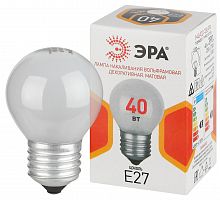 Лампа ЭРА накаливания P45 40Вт Е27 / E27 230В шар матовый (1/100) (Б0066392)
