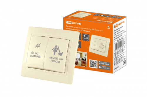 Переключатель с кнопкой "Не беспокоить" и "Уборка" сл. кость "Таймыр"  (1/1/100) TDM (SQ1814-0706)