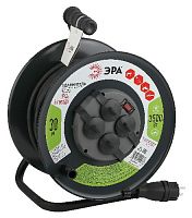 Удлинитель ЭРА силовой RMx-4es-3x2.5-30m-IP44(KG) на металлической катушке c заземлением 4 розетки 30м КГ 3х2.5мм2 (1/1)