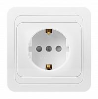 Розетка SMARTBUY скрытая установка, 1-местная с заземлением 16А белая с защ. штор. "Марс" (SBE-02w-16-S1-1Z) (1/10)