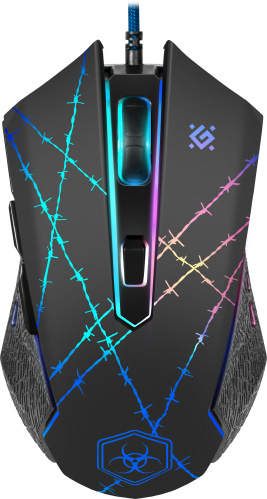 Мышь проводная игровая DEFENDER Forced GM-020L, USB,  6 кнопок, черный (1/40) (52020) фото 2