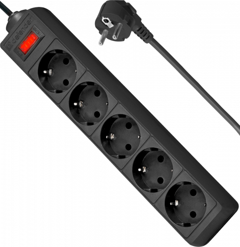 Сетевой фильтр DEFENDER ES, 5 розеток, ПВС 3*1,0 мм2, мощность 2200 Вт, ток 10А, чёрный, 3 м (1/45) (99485) фото 5