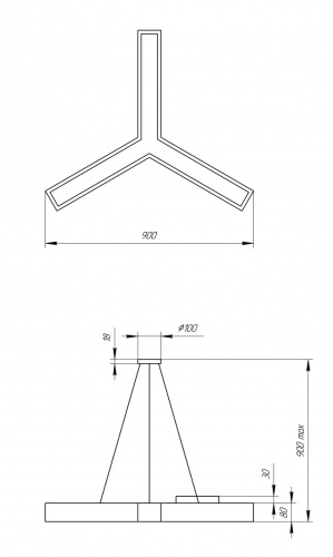 Светильник светодиодный ЭРА Geometria Igrek SPO-143-W-40K-056 56Вт 4000К 3700Лм IP40 900*900*80 белый подвесной (Б0050570)