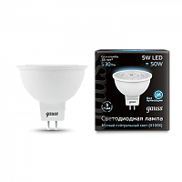 Лампа светодиодная GAUSS MR16 5W 530lm 4100K GU5.3 1/10/100 (101505205)