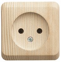 Розетка 1-м О/У ЭТЮД Дача 16А IP20 без заземл. без защ. шторок сосна Systeme Electric PA16-001D (1/25/200)