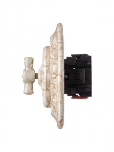 Выключатель скрытой установки фарфоровый поворотный 2-кл. с ручкой (бантик) 10А мраморный «Болонь» TDM (SQ1820-0112) фото 4 Выключатель скрытой установки фарфоровый поворотный 2-кл. с ручкой (бантик) 10А мраморный «Болонь» TDM (SQ1820-0112) фото 4