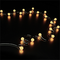 Гирлянда садовая GAUSS на солнечной батарее 30 светодиодных ламп Шары Белый свет Solar, 4,9 м длина, IP44 1/24 (GS032)