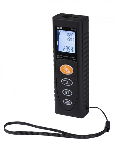 Рулетка лазерная (дальномер) ЛР-60, дальность 60 м, точность 2 мм, подсветка, IP54, 2хAAA, “Алмаз” TDM (SQ1018-0202) фото 2