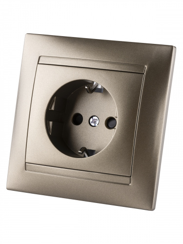 Розетка 2П+З 16А 250В с защ. шт. бронза , с/у, "Лама" (10/120) TDM (SQ1815-0711) фото 5