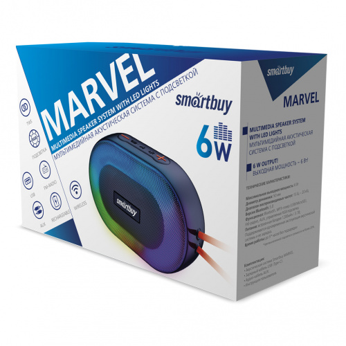 Колонка портативная Smartbuy MARVEL, 6Вт, Bluetooth, MP3, FM-радио (SBS-5510) (1/40) Колонка портативная Smartbuy MARVEL, 6Вт, Bluetooth, MP3, FM-радио (SBS-5510) (1/40)