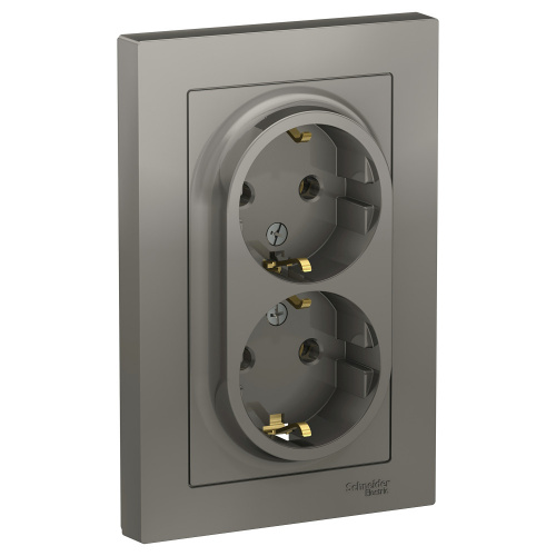 Розетка 2-м С/У ATLASDESIGN 16А IP20 с заземл. в сборе сталь Systeme Electric ATN000924 (1/6/36) Розетка 2-м С/У ATLASDESIGN 16А IP20 с заземл. в сборе сталь Systeme Electric ATN000924 (1/6/36)