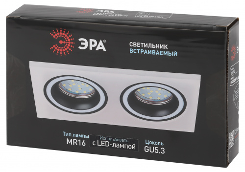 Светильник ЭРА встраиваемый декоративный DK92 WH/BK MR16/GU5.3 белый/черный (1/50) (Б0054363) фото 4