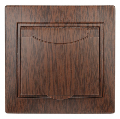 Розетка INTRO 2P+E Schuko с крышкой, 16АХ-250В, скрытой установки, Plano, венге (1/10/100/1500) (Б0030064) фото 7