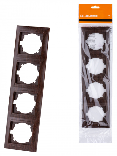 Рамка 4-х постовая вертикальная венге , с/у, "Лама" (12/144) TDM (SQ1815-0435) Рамка 4-х постовая вертикальная венге , с/у, "Лама" (12/144) TDM (SQ1815-0435)