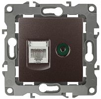 Розетка ЭРА, серии ЭРА 12, комбинированная RJ45+TV, IP20, бронза (10/100/3200) 12 -3110-13