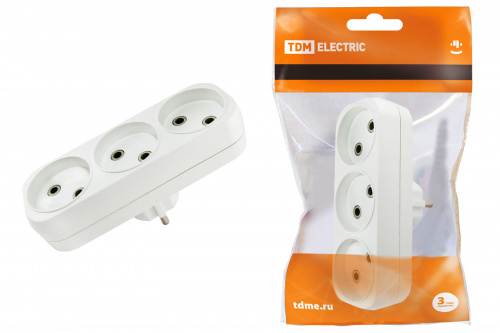 Блок-разветвитель TDM на 3 гнезда 2П б/з плоский 6А 250B (1/50) (SQ1806-0027) Блок-разветвитель TDM на 3 гнезда 2П б/з плоский 6А 250B (1/50) (SQ1806-0027)