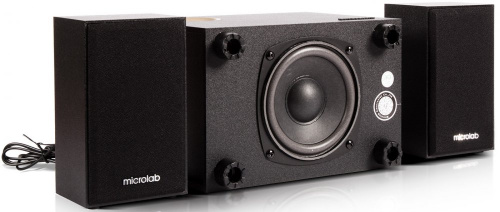 Акустика Microlab M-105, 2.1,  мощность 10 Вт RMS,  РАЗЪЕМЫ: Выход 2RCA, Вход 3,5 stereo, черный (1/8) (80003122) фото 2