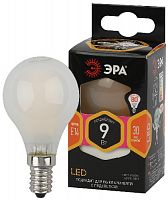 Лампа светодиодная ЭРА F-LED P45-9w-827-E14 frost E14 / Е14 9Вт филамент шар матовый теплый белый свет (1/100) (Б0047021)