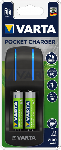 Зарядное устройство VARTA Pocket Charger+4x АА 2100 мАч (57642101451)