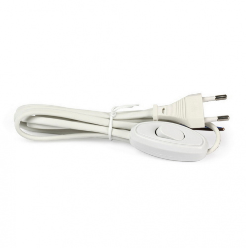 Шнур SMARTBUY с плоской вилкой и проходным выключателем 1,7 метра белый ШВВП 2х0,75 (SBE-06-P05-w) (1/100)