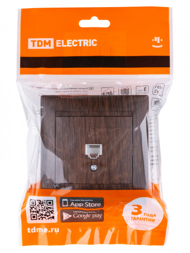 Розетка телефонная RJ11 венге , с/у, "Лама" (10/120) TDM (SQ1815-0415) фото 2